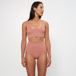 Mara Hoffman swim separates - rust gingham - s